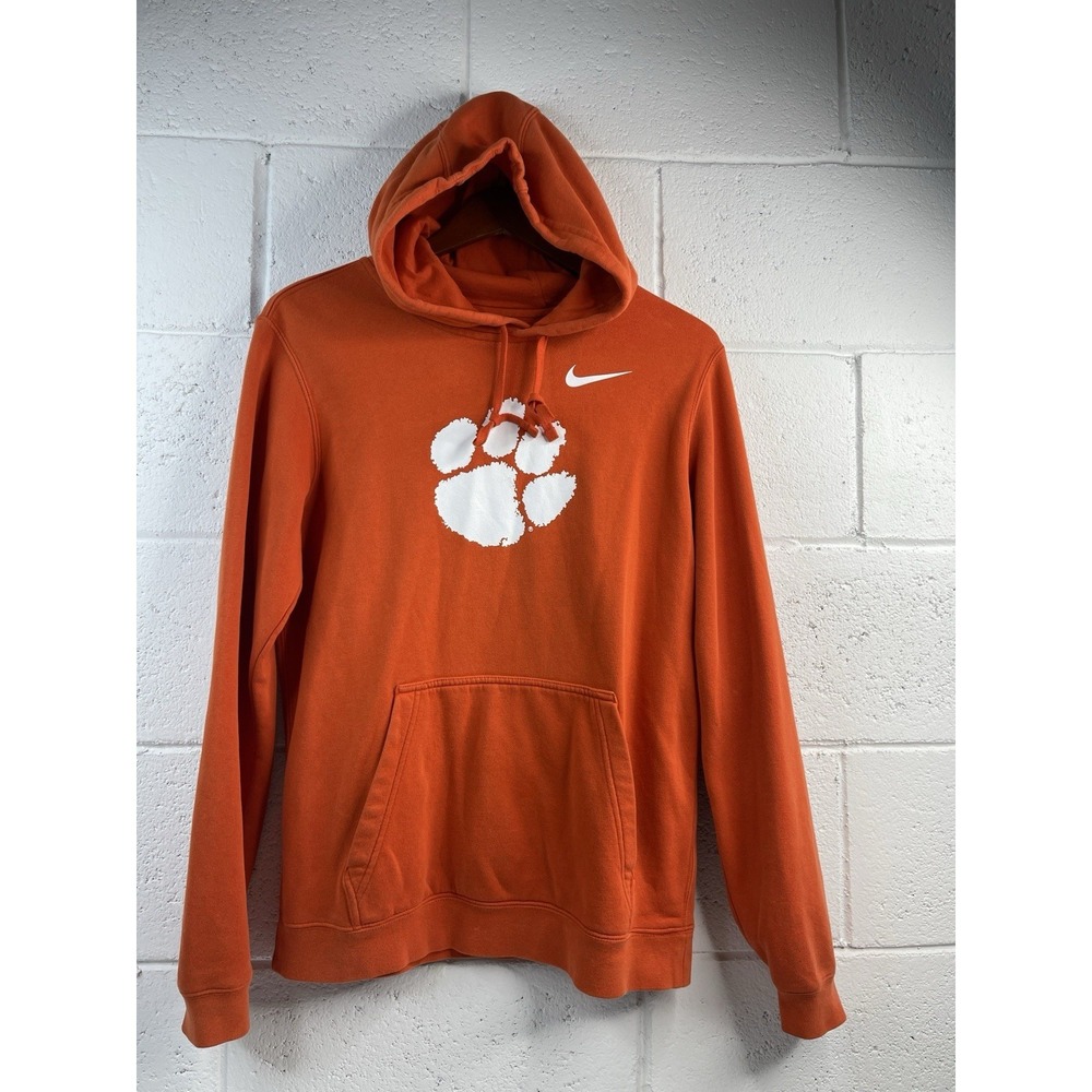 Nike Clemson Tigers Men's Size Small Hoodie Sweatshirt Paw‎ Logo Orange